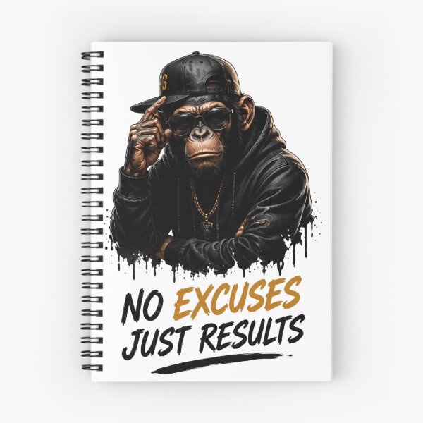 Item preview, No Excuses Just Results Chimpanzee designed and sold by TCDesigne.