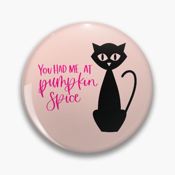 Item preview, You Had Me At Pumpkin Spice Retro Halloween Cat Print (Pink) designed and sold by ToluaPrints.