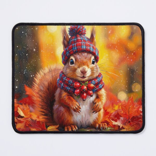 Item preview, Cute Cottagecore Autumn Red Squirrel with Rosehips Illustration designed and sold by Englandbear.