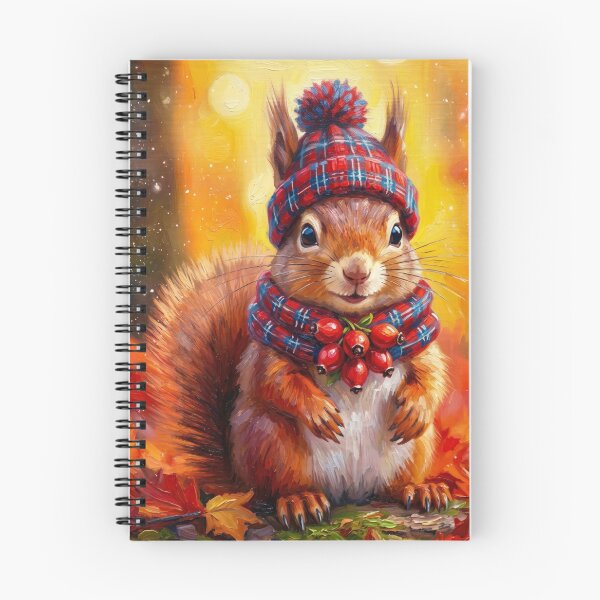 Item preview, Cute Cottagecore Autumn Red Squirrel with Rosehips Illustration designed and sold by Englandbear.