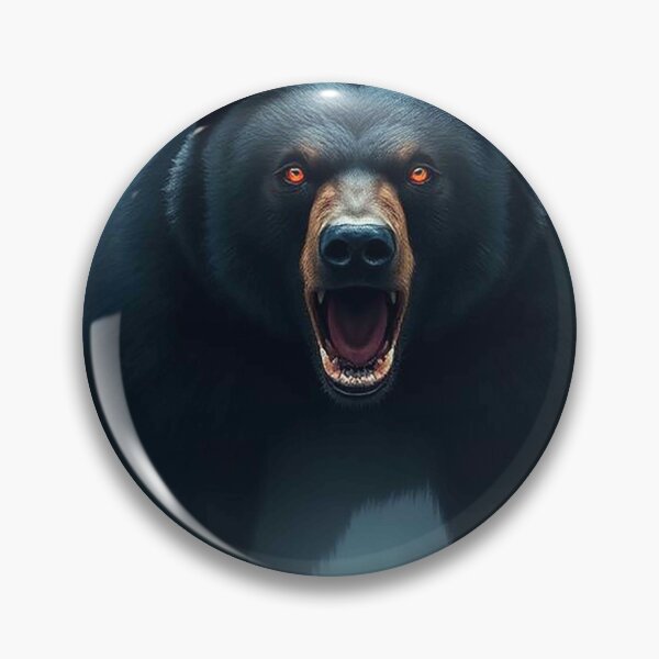 Item preview, Menacing Black Bear – Aggressive Red-Eyed Bear in Dark Forest designed and sold by MFMart.