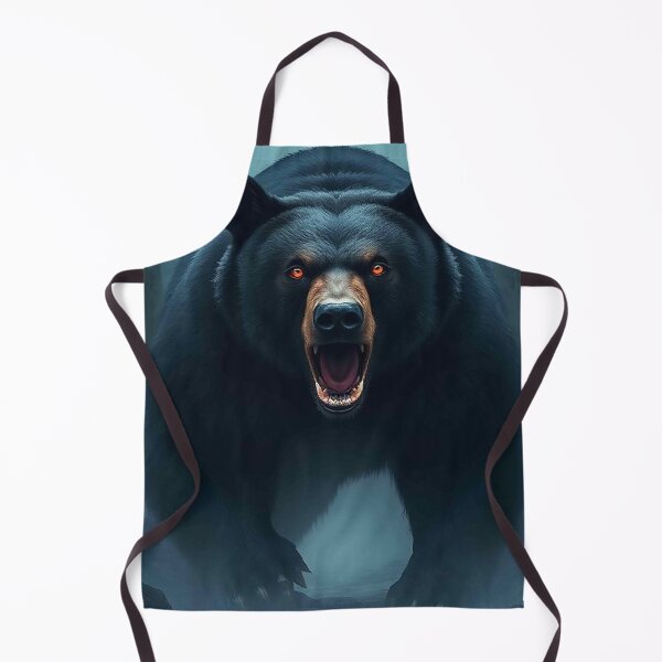 Item preview, Menacing Black Bear – Aggressive Red-Eyed Bear in Dark Forest designed and sold by MFMart.