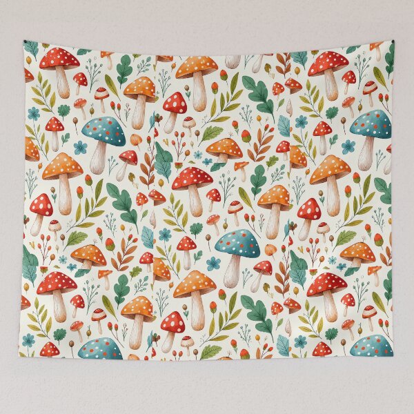 Item preview, Hippie Mushroom | Groovy Psychedelic Boho Nature Art designed and sold by flowerpower999.