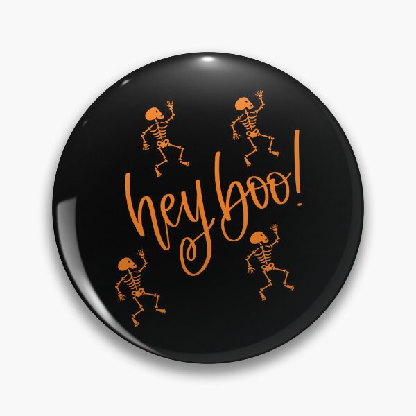 Item preview, Hey Boo Halloween Party Skeleton Print (Orange) designed and sold by ToluaPrints.