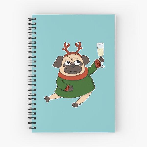Item preview, Funny Christmas Pug Champagne Toast Sticker | Festive Party Dog Meme designed and sold by MyxaART.