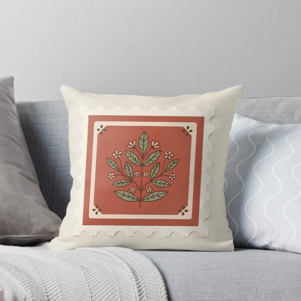 Item preview, Vintage Botanical Postage Stamp Folk Floral designed and sold by ITCHAWAWAA.
