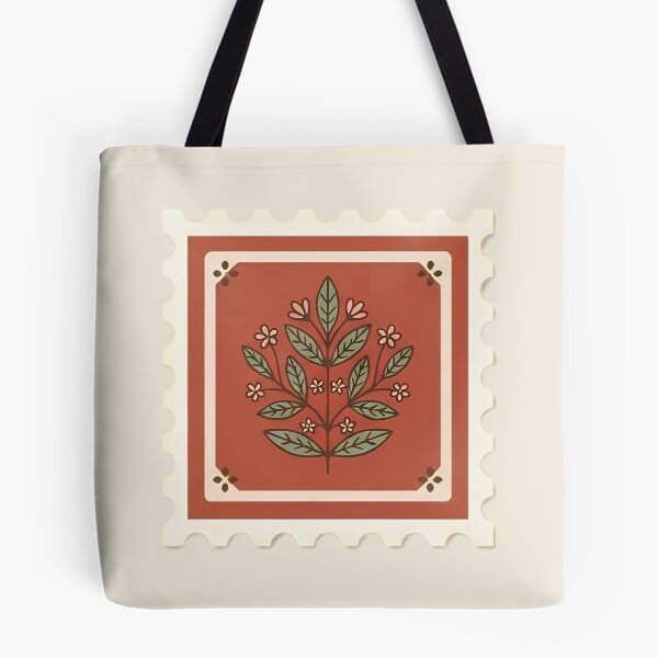 Item preview, Vintage Botanical Postage Stamp Folk Floral designed and sold by ITCHAWAWAA.