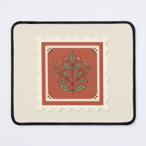 Item preview, Vintage Botanical Postage Stamp Folk Floral designed and sold by ITCHAWAWAA.