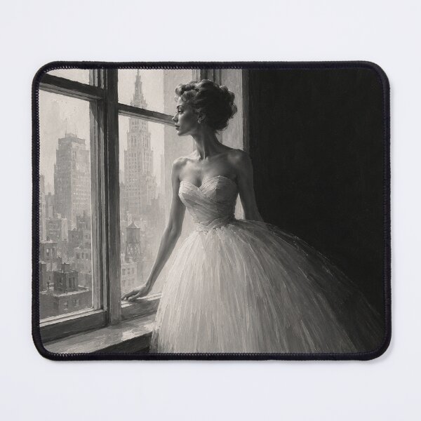 Item preview, Woman in Gown at Window City View designed and sold by ArtNova17.