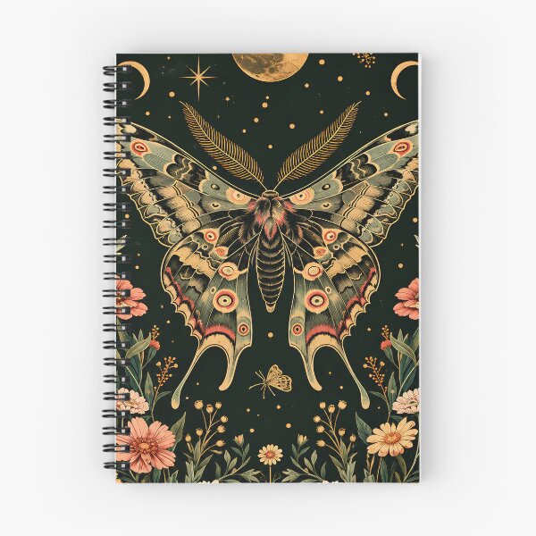 Item preview, Celestial Moon Moth Floral Print | Mystical Botanical Gothic Design designed and sold by flowerpower999.