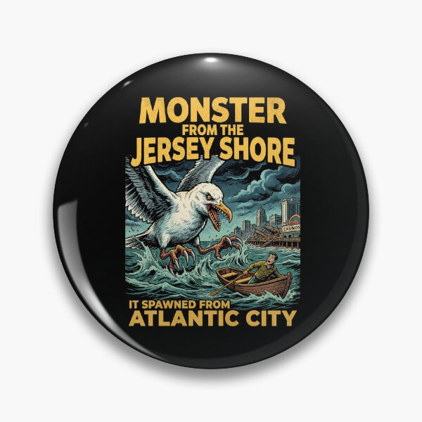 Item preview, Monster From the Jersey Shore Seagull Vintage Horror Atlantic City  designed and sold by Milasneeze.