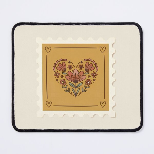 Item preview, Vintage Floral Heart Postage Stamp designed and sold by ITCHAWAWAA.