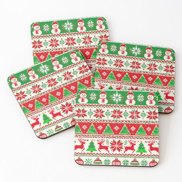 Item preview, Ugly Santa Christmas Pattern | Retro Nostalgic Holiday Design designed and sold by flowerpower999.