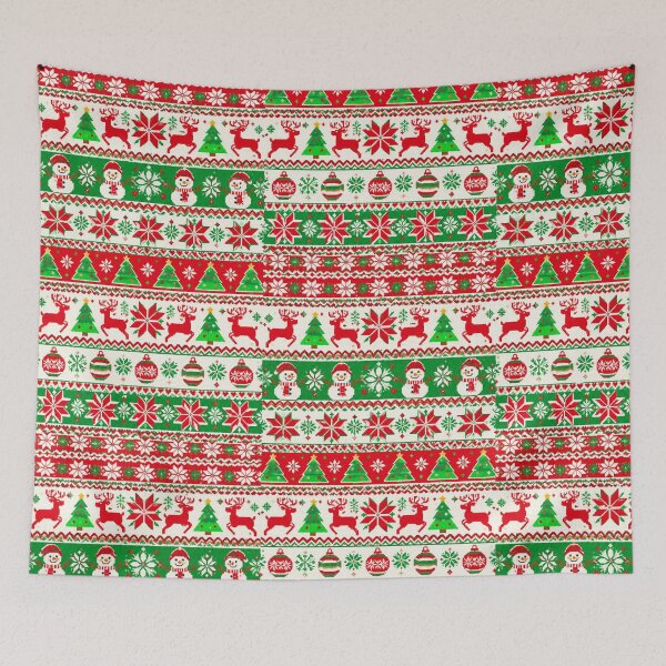 Item preview, Ugly Santa Christmas Pattern | Retro Nostalgic Holiday Design designed and sold by flowerpower999.