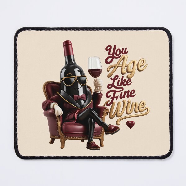 Item preview, "You Age Like Fine Wine" | Fine Wine Bottle Birthday Pun designed and sold by Moons Studio.