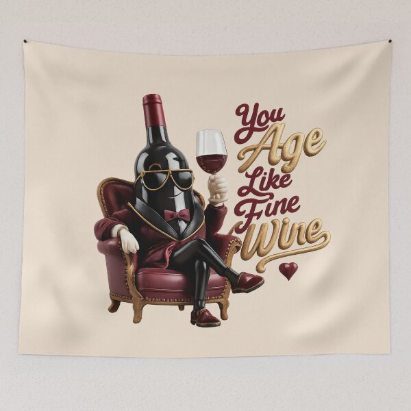 Item preview, "You Age Like Fine Wine" | Fine Wine Bottle Birthday Pun designed and sold by Moons Studio.