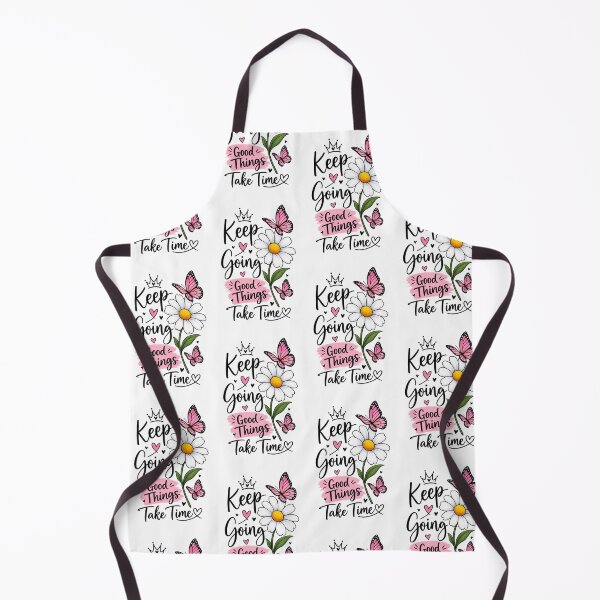 Item preview, Keep Going Good Things Take Time – Cute Daisy & Butterfly Motivational Design designed and sold by Ishratparween11.
