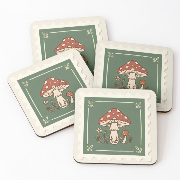 Item preview, Vintage Mushroom Postage Stamp Green Aesthetic designed and sold by ITCHAWAWAA.