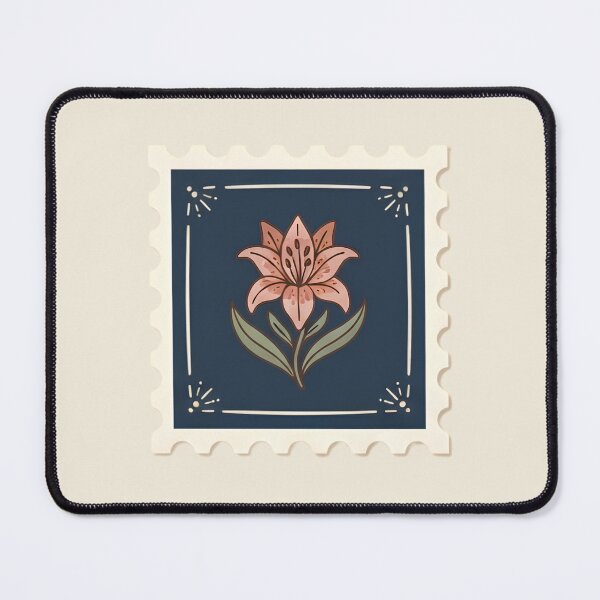 Item preview, Vintage Pink Lily Postage Stamp Illustration designed and sold by ITCHAWAWAA.