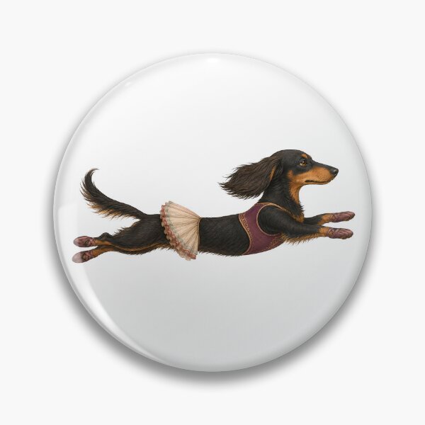 Item preview, Long-Haired Dachshund Ballerina in Flight designed and sold by LazyPaw Design.