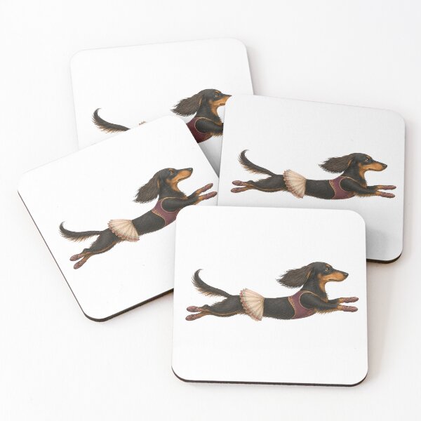 Item preview, Long-Haired Dachshund Ballerina in Flight designed and sold by LazyPaw Design.