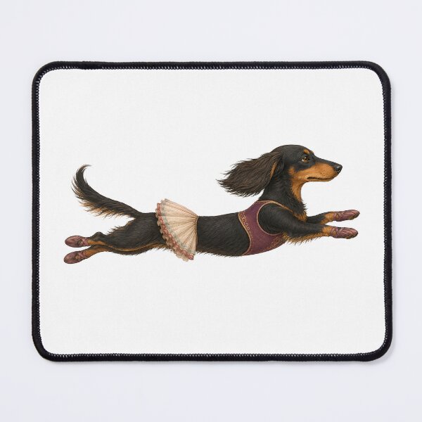 Item preview, Long-Haired Dachshund Ballerina in Flight designed and sold by LazyPaw Design.