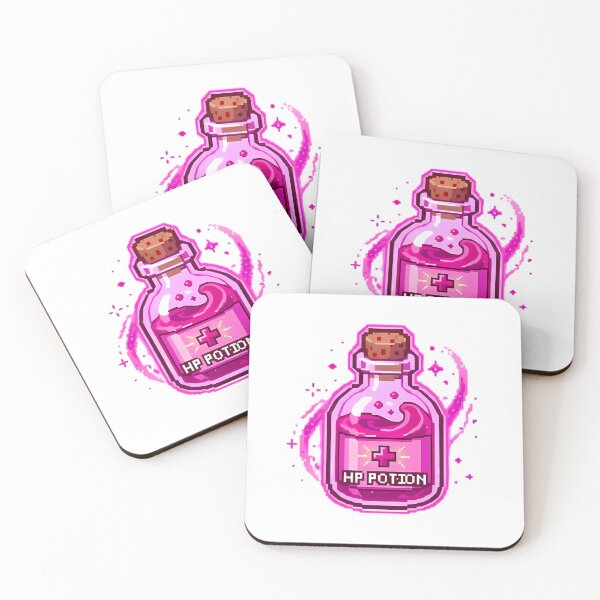 Item preview, Pixel Art HP Health Potion Bottle Illustration designed and sold by GTFullShop.