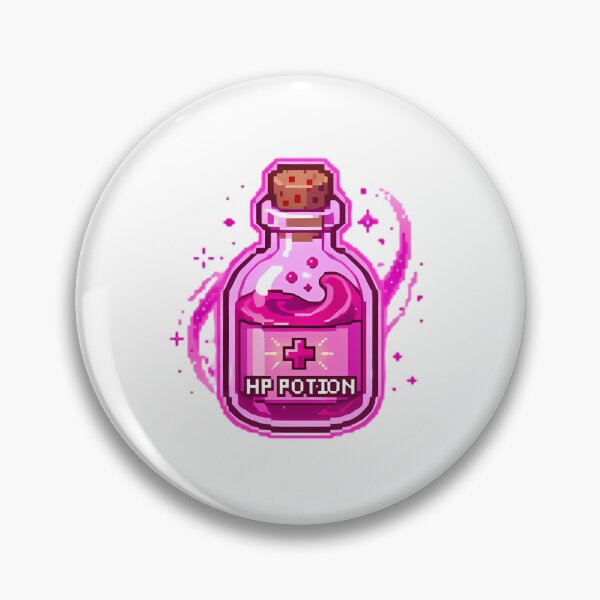 Item preview, Pixel Art HP Health Potion Bottle Illustration designed and sold by GTFullShop.