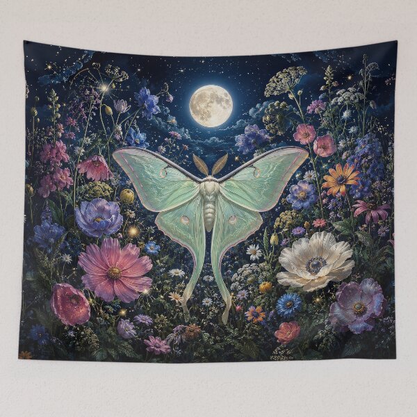 Item preview, Midnight Garden – Celestial Luna Moth and Moon designed and sold by Ray's Photos & Art.