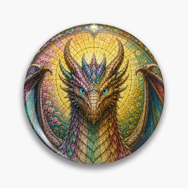 Item preview, The Guardian Dragon of the Four Seasons – Eternal Treasure in Stained Glass designed and sold by Pixel Otaku Gallery.