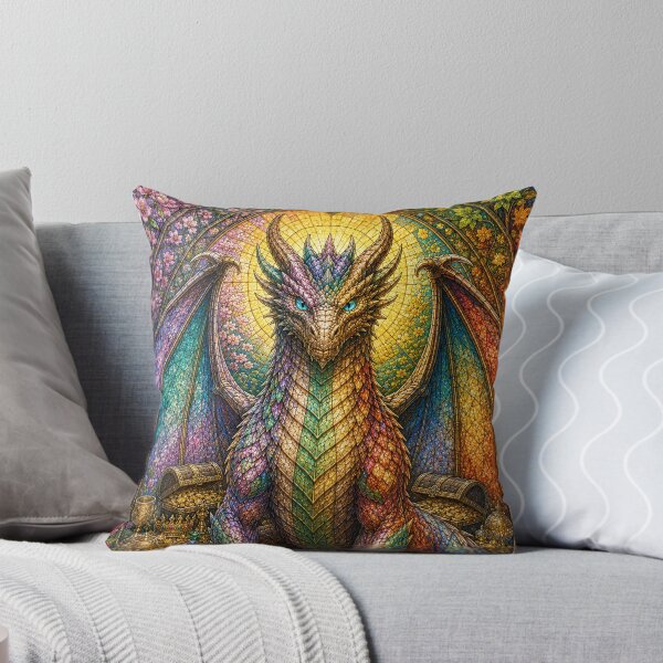 Item preview, The Guardian Dragon of the Four Seasons – Eternal Treasure in Stained Glass designed and sold by Pixel Otaku Gallery.