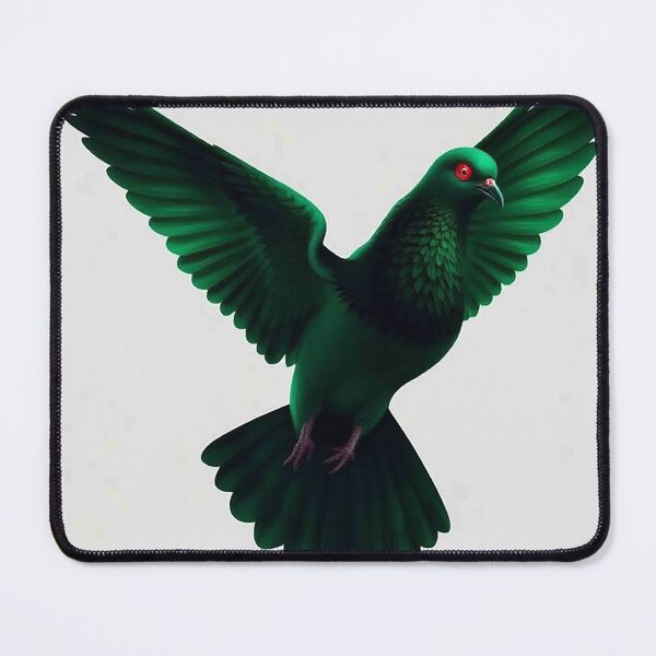 Item preview, Emerald Green Dove – Mystical Flying Bird with Red Eye designed and sold by MFMart.