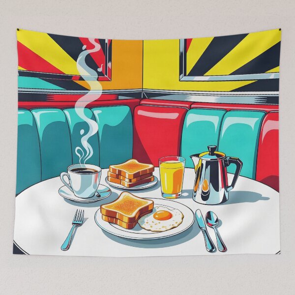 Item preview, Breakfast at the Diner – Retro Pop Art Morning designed and sold by LSVart.