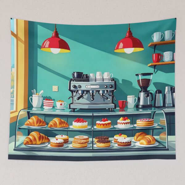 Item preview, Café Pastry Counter – Colourful Pop Art Poster designed and sold by LSVart.