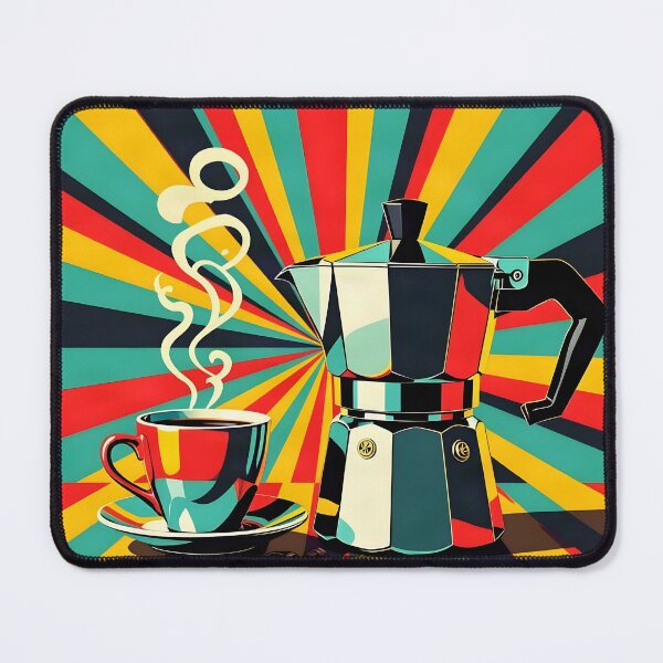 Item preview, Coffee Beans & Moka Pot – Retro Pop Art Coffee designed and sold by LSVart.