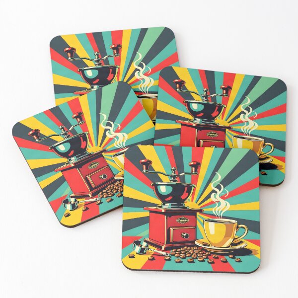 Item preview, Coffee Grinder Still Life – Retro Pop Art Kitchen Print designed and sold by LSVart.
