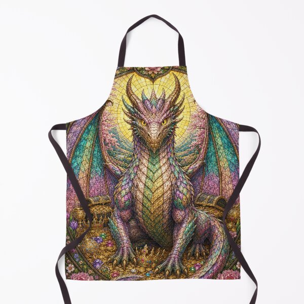 Item preview, The Guardian of Spring's Gold – Stained Glass Floral Dragon designed and sold by Pixel Otaku Gallery.