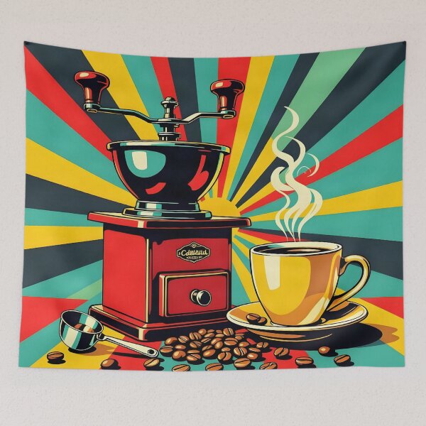 Item preview, Coffee Grinder Still Life – Retro Pop Art Kitchen Print designed and sold by LSVart.