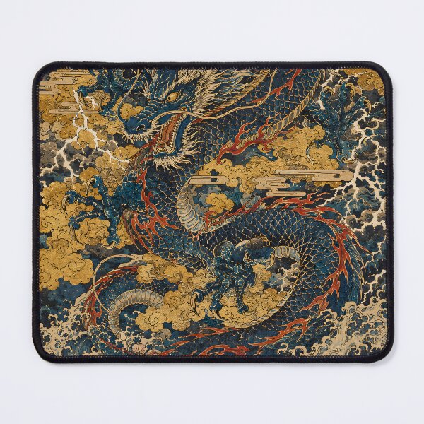 Item preview, Ukiyo-e Azure Dragon in Storm Clouds — Japanese Woodblock designed and sold by JYUMARU.