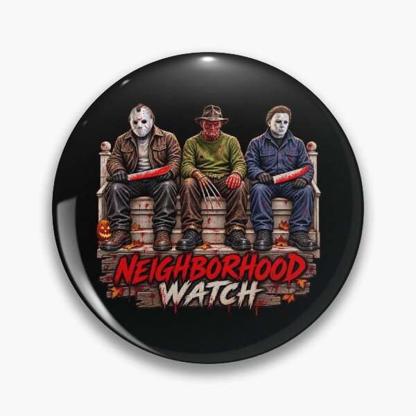 Item preview, Neighborhood Watch for Slasher Horror Fans designed and sold by POD DYNASTY | Original Print On Demand T-Shirt Graphics.