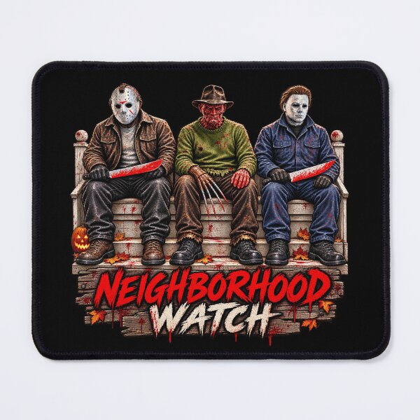 Item preview, Neighborhood Watch for Slasher Horror Fans designed and sold by POD DYNASTY | Original Print On Demand T-Shirt Graphics.