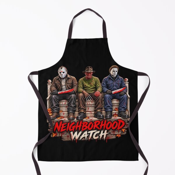 Item preview, Neighborhood Watch for Slasher Horror Fans designed and sold by POD DYNASTY | Original Print On Demand T-Shirt Graphics.