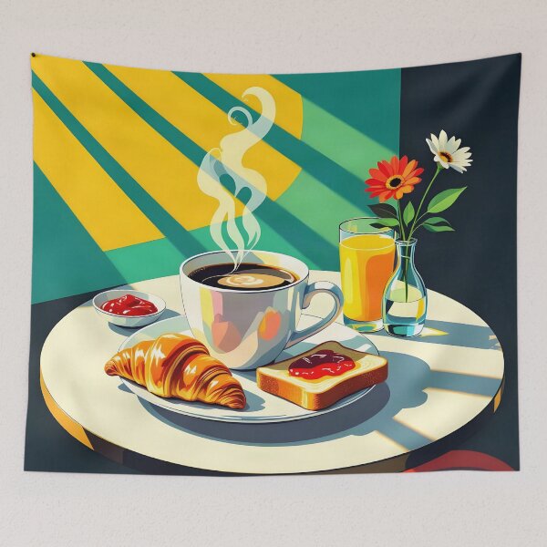 Item preview, Sunday Café Breakfast – Pop Art Poster designed and sold by LSVart.
