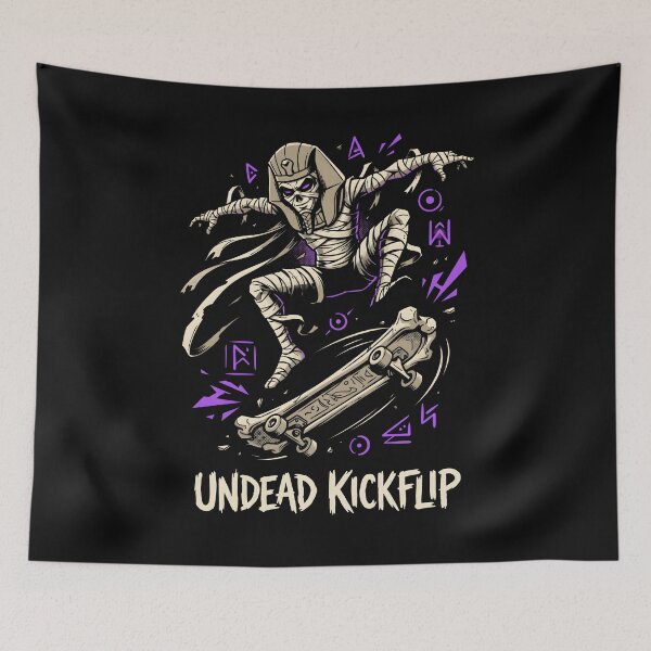 Item preview, Skater no muerto haciendo kickflip - Cultura del skate de la momia skater designed and sold by SplashTastic.