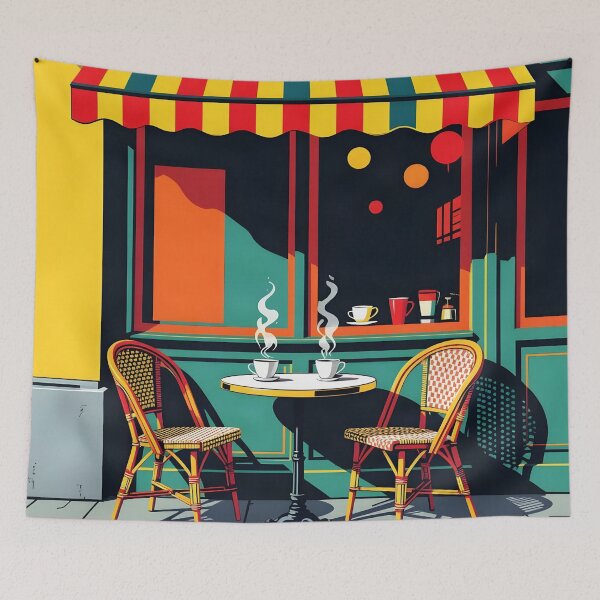 Item preview, Retro Café Terrace Pop Art Poster designed and sold by LSVart.
