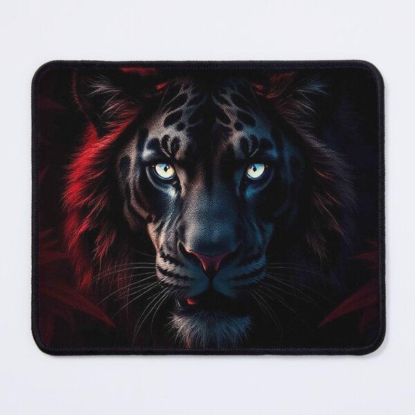 Item preview, Shadow Black Tiger – Mysterious Tiger with Glowing Blue Eyes designed and sold by MFMart.