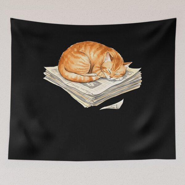 Item preview, Cat Newspaper Shirt designed and sold by howsamluca.