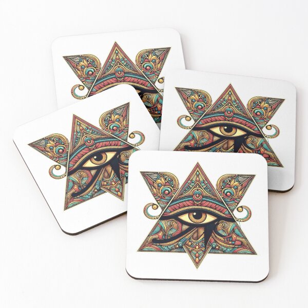 Item preview, Colorful Egyptian Eye Star | Ancient Egypt Symbol Art designed and sold by Zaru Art Studio.