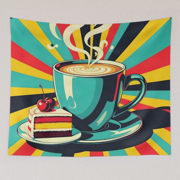 Item preview, Cappuccino Cake – Pop Art Coffee & Dessert Poster designed and sold by LSVart.