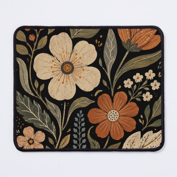 Item preview, Vintage Folk Art Flowers Botanical Garden designed and sold by wecrea.